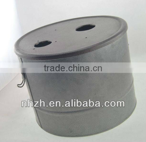 frizzling silver coal hod,trash bin,garbage bin