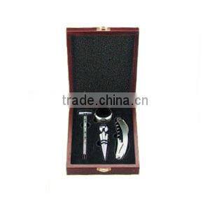 4pcs high quality stainless steel bartender set in wooden case