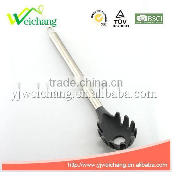 WCE247B Premium Silicone utensils SPAGHETTI SERVER pasta fork Cooking Utensil Gadgets Set with S.S. handle