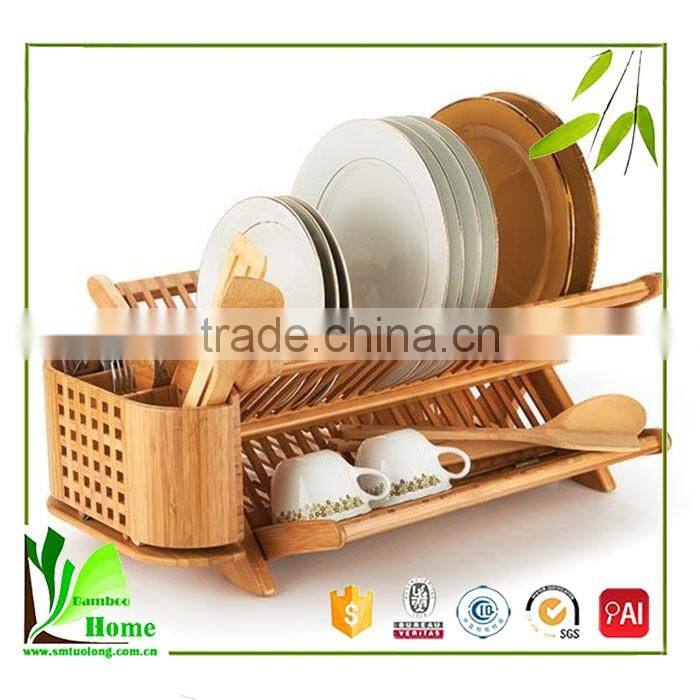 China wholesale custom bamboo roll-up dish drying rack