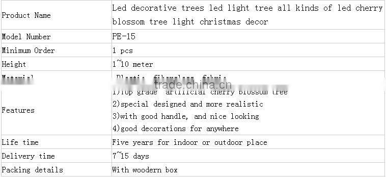 Light christmas decor led decorative trees led light tree all kinds of led cherry blossom tree