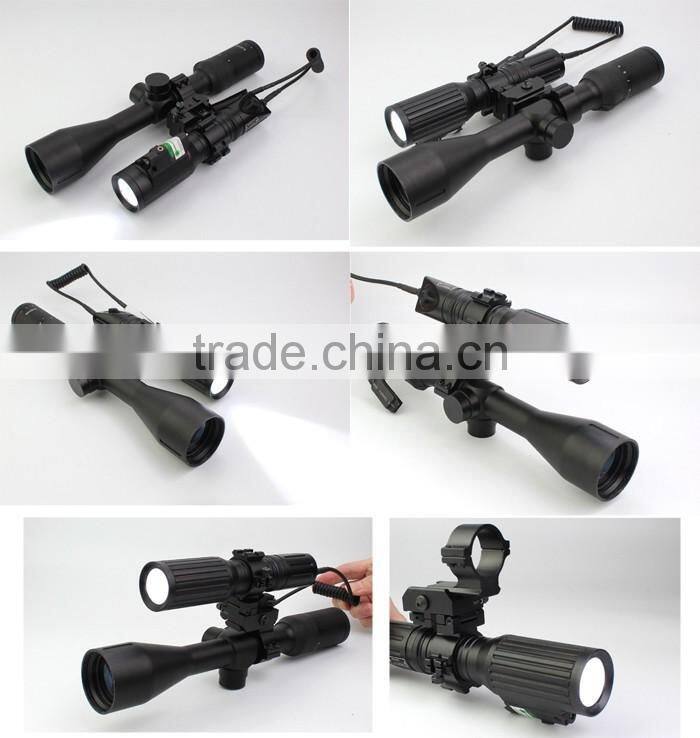 Tactical professional hunting green laser sight with 1000 lumens CREE T6 LED flashlight with strobe light