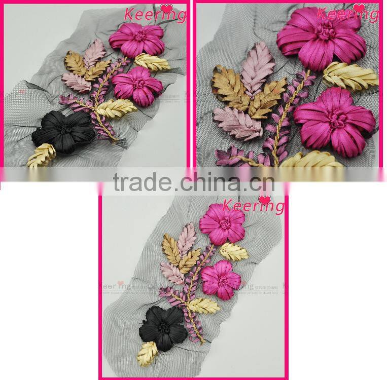 New design embroidery patch with flower WPHA-109