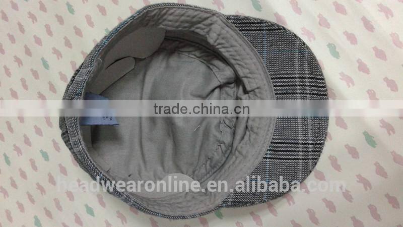 Custom Kid's plaid Military Caps of 100%Cotton Dongguan Factory