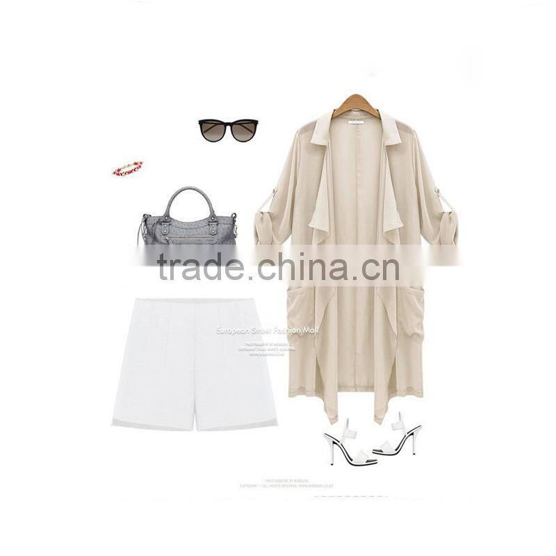 Autumn womens new loose cardigan coat lapel suit jacket Top Shirt chiffon Thin Blazers