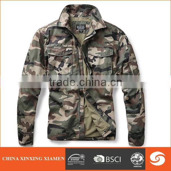 Wholesale fashionable Heavy Wash Men Camouflage Jacket
