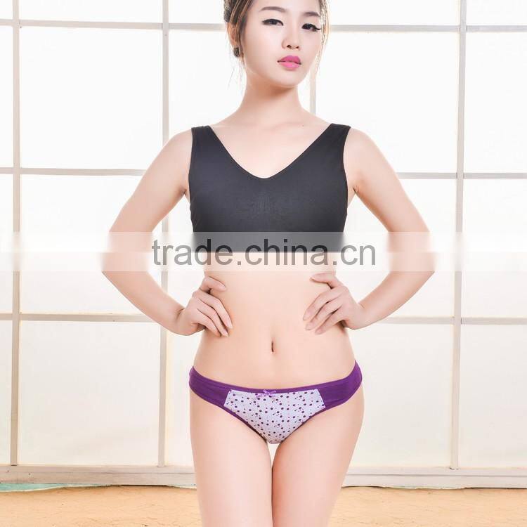 Wholesale printing dotted t back panties cotton panties women thong ladies underwear