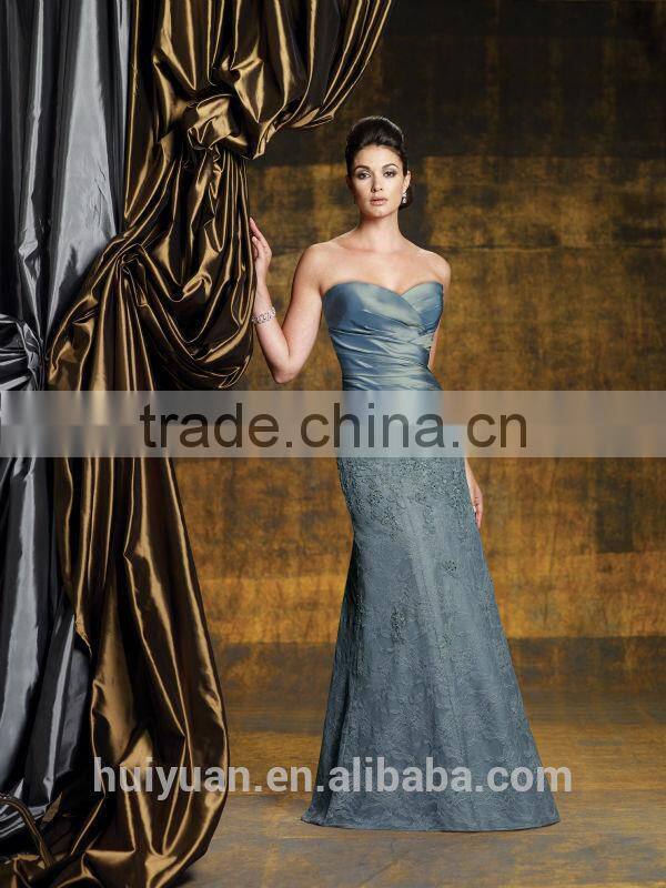 dark blue high quality sleeveless full length elegant lace mother of the bride evening dresses