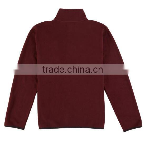 korea style slim fit quarter zip polo collar 100% polyester polar fleece mens sweatshirt