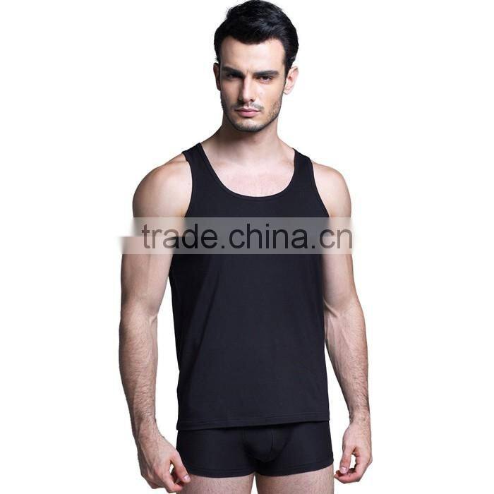 Custom made sports gym black plain mens tank tops