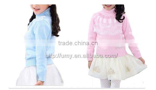 Pullover knitwear new fashion 2014 cotton knitted girls sweater