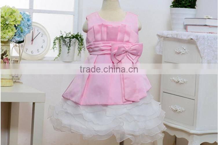 F10045A european style dress pattern girls bowknot party dress