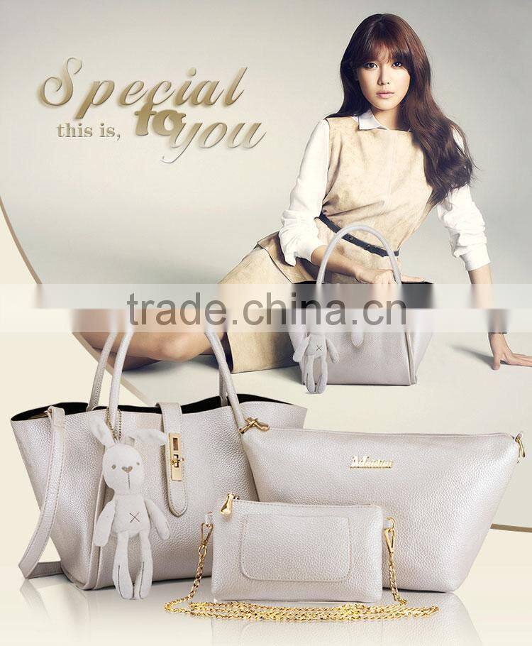 Brand Handbags 3sets Leather Women Tote Bag Casual Ladies Designs Handbag Set