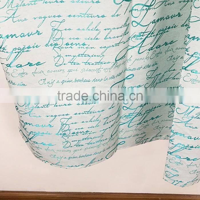 Custom British Letter Jacquard Hookless Shower Curtain for Hotel,Bath room