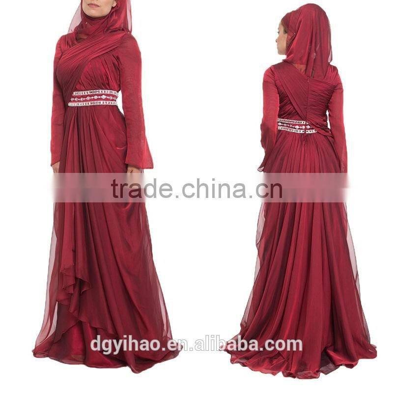 abaya latest design long sleeve muslim ladies dresses 2016 Abaya Dress Designer One Piece Party Dress