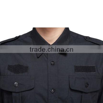 Juqian wholesale Customized High Quality short sleeve 2 piece black Engineer Mens Security Uniforms