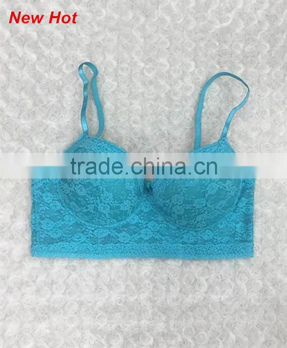 New style adult women gather push up bra with sexy full lace