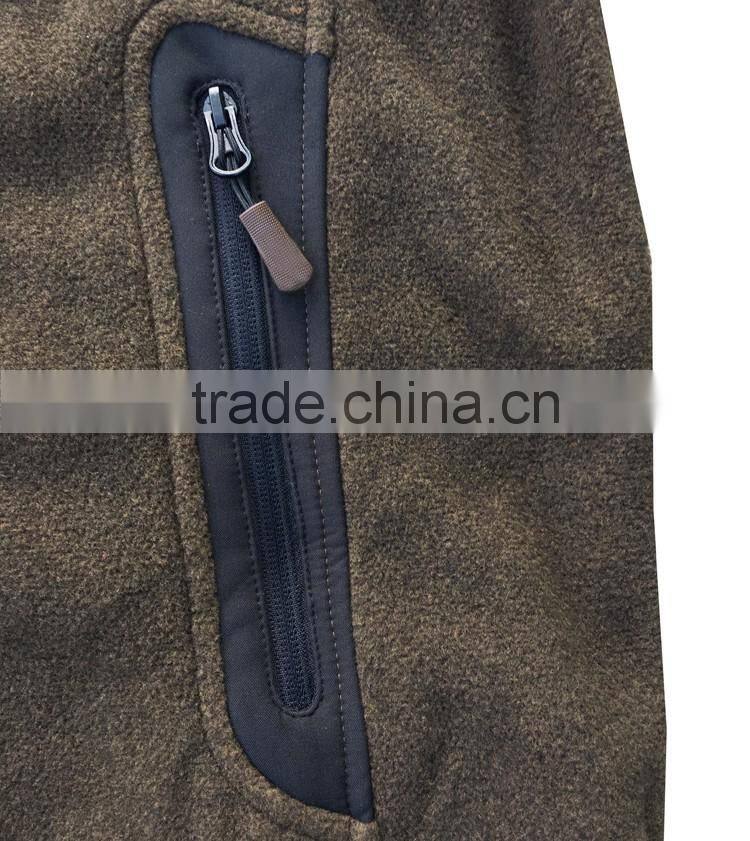 Wholesale apparel brown coat men micro fleece jacket
