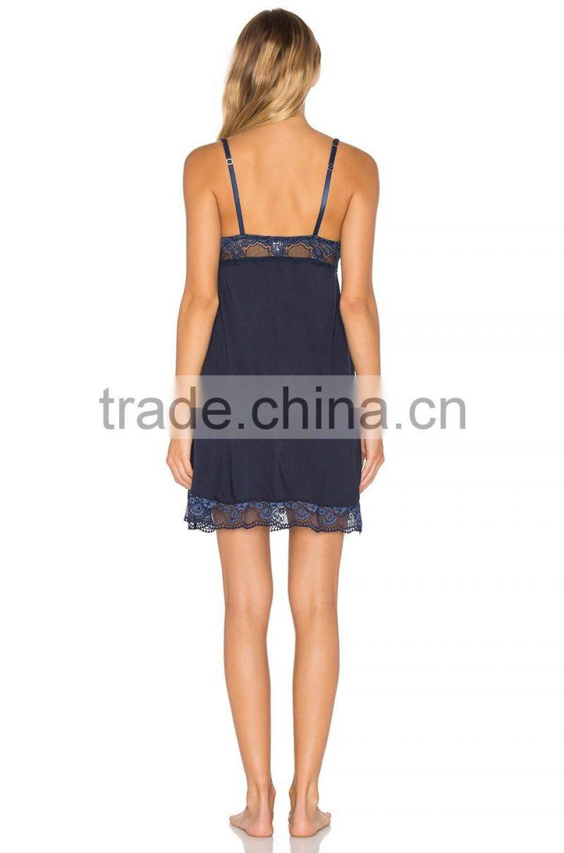 100% nylon sleeveless dress design with lace modern girl dress
