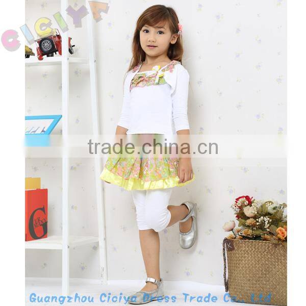 Latest fashion girl dress 4pcs set design for summer 2014