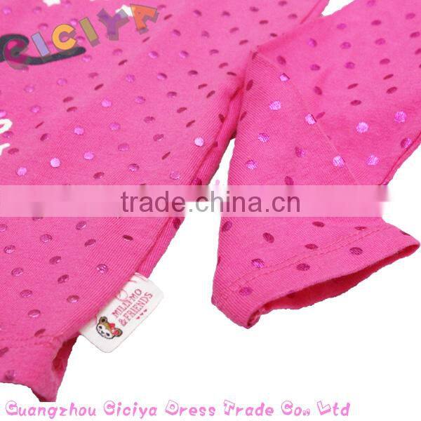 Lovely teen girl's long sleeve cotton knitting t-shirt with carton printing