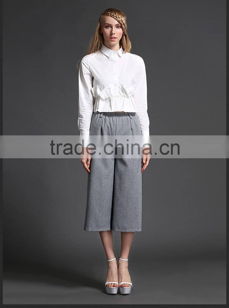 Casual fashion linen straight loose pants for woman
