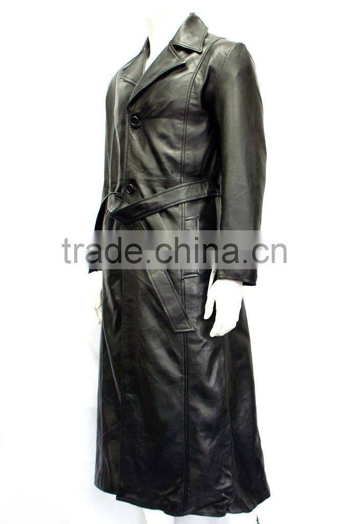 Men Leather Long Coat