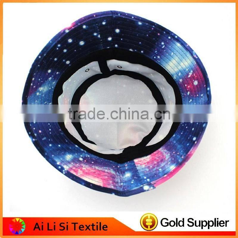 2015 Hot Fashion New Galaxy Letters Geometric Floral Blue Red Gorras Touca Women Men Outdoor Travel Hat Summer Bucket Hat