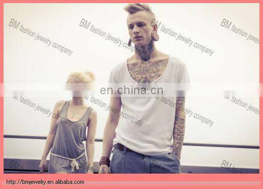 Pentagram black acrylic crazy UV ear fake plugs wholesale cheaper cheater body piercing jewelry