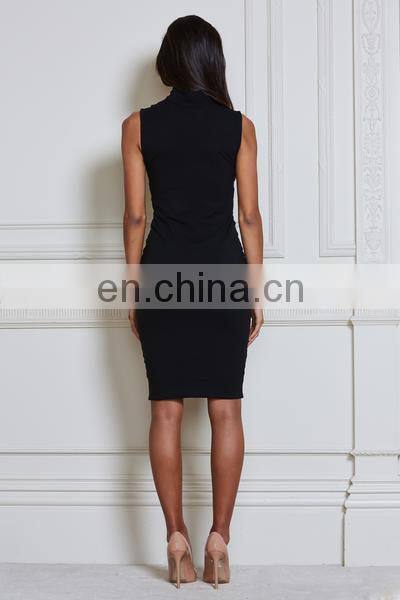 Amigo 2017 new designer black sleeveless high neck sexy XXX bandage dress dew check mini evening dresses for ladis party wear