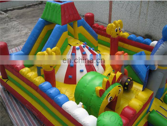 Attractive inflatable fun city, big inflatable bouncy games, inflatable combo slid fun land city