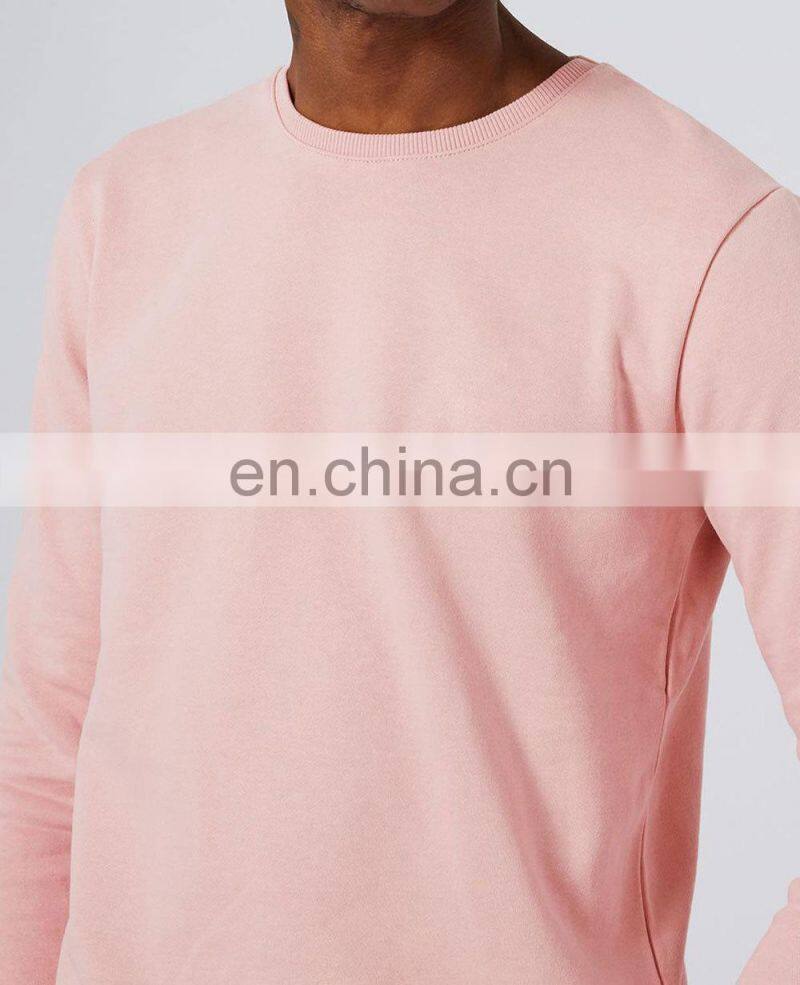 100% cotton plain pullover mens sweatshirts without hoods