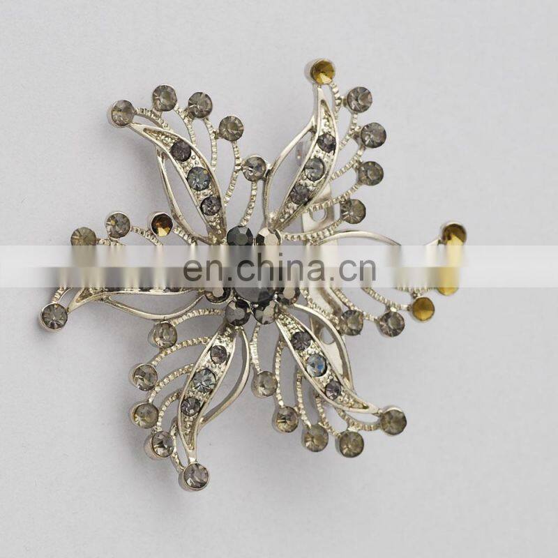 high quality cheap wholesale crystal stone custom brooch lapel pin flower