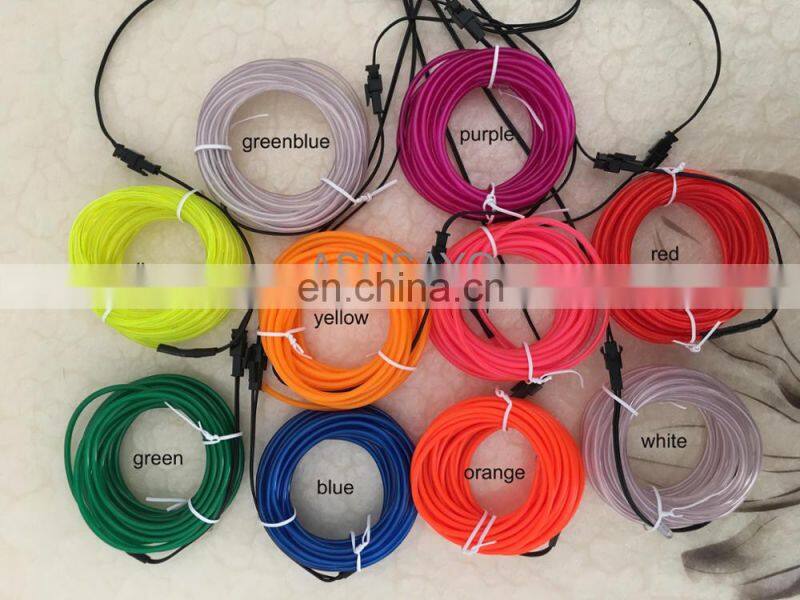 Car EL Wire with belt sound active flashing Kit Set