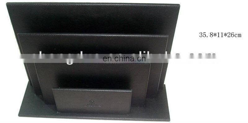 Promotional New Design High Quality OEM for Sale Leather Office Magazine Rack
