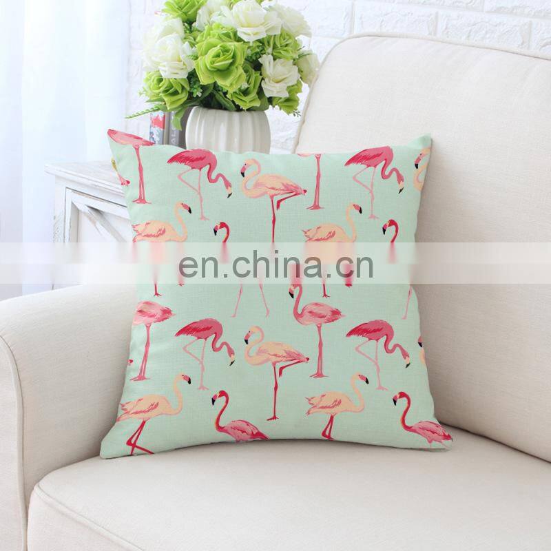 i@home Flamingo cartoon printing lumbar back pillow cushion cover for sofa