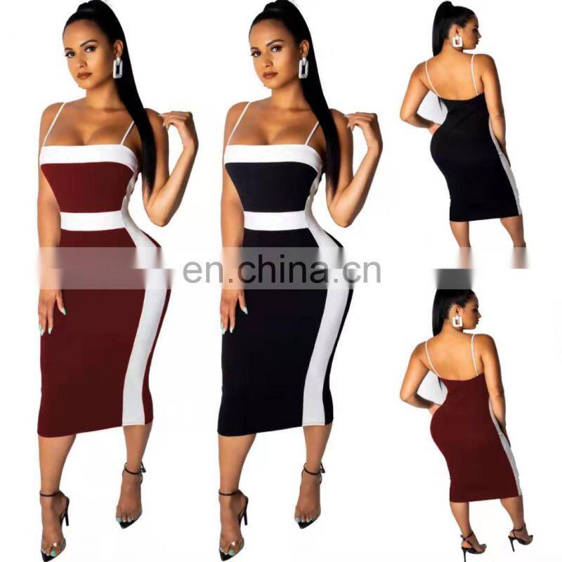 Strapless dresses Factory Wholesale Low Price Spaghetti Strap V Neck Bandage Dress Bodycontight sexy dress strapless black dress