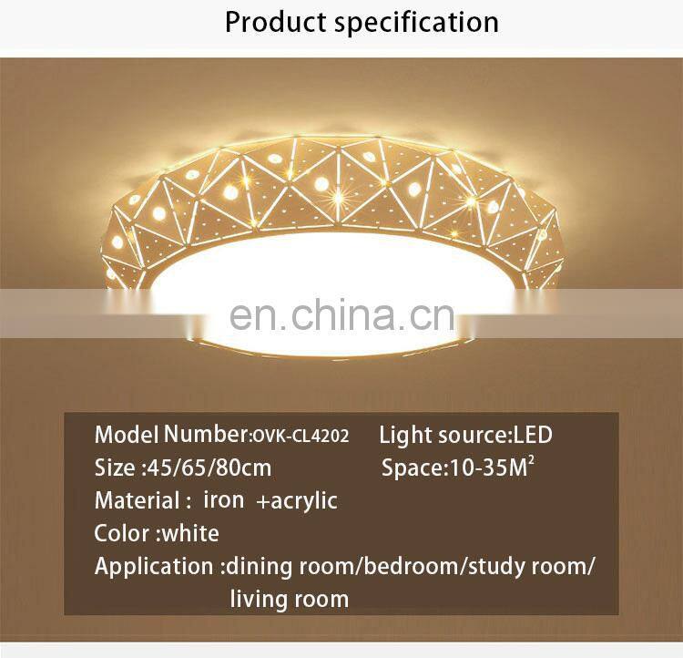 Modern Simple Round LED Living Room Ceiling Light Creative Acrylic Bedroom Lighting