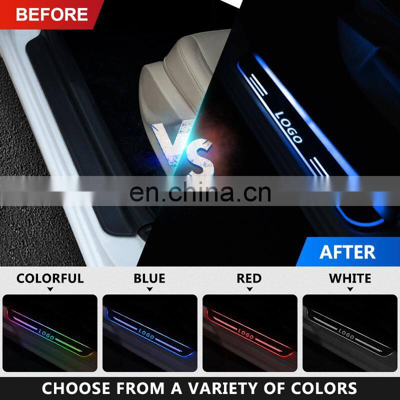 Carest LED Door Sill Streamed Light for KIA STINGER CK 2017-2020 Door Scuff Plate Acrylic Car Welcome Pedal Light Accessories