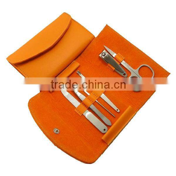 Dark red PU manicure set personal care kit