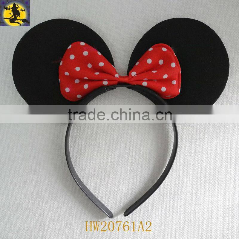 Classical Black with Red Bowtie Mickey Headband for Party