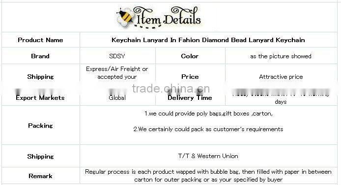 Keychain Lanyard In Fahion Diamond Bead Lanyard Keychain