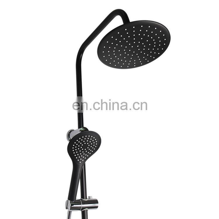 New high quality cheap stainless steel black rain shower head set
