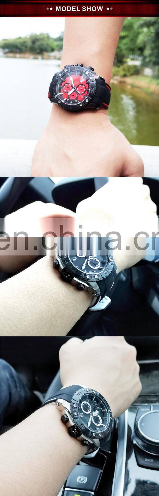 Hot selling products big dial chronograph men watch