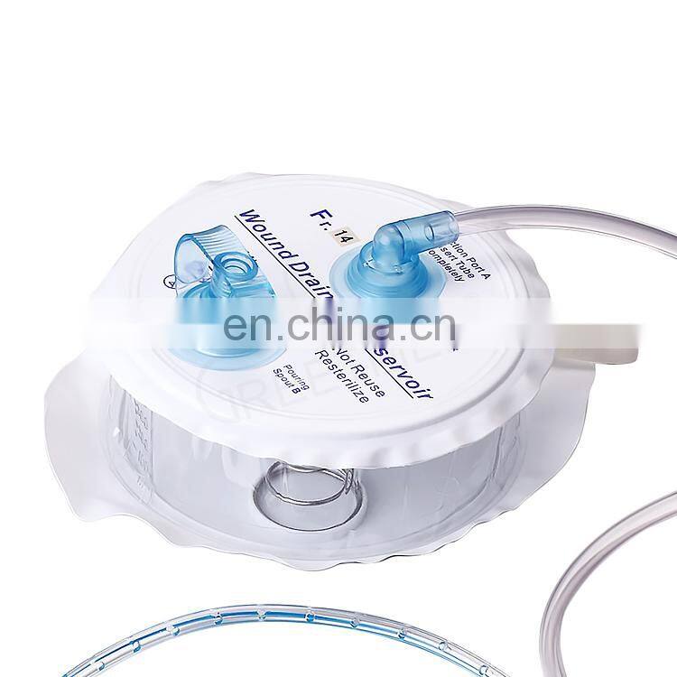 Disposable spring sterile silicone suction 400ml closed wound drainage reservoir system