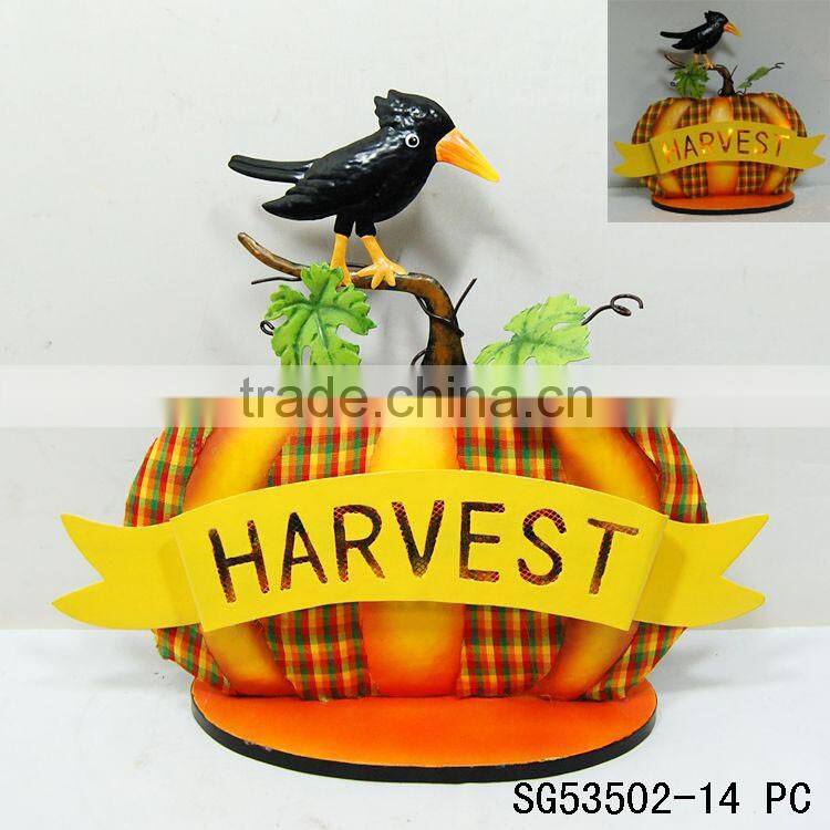 cheap hot outdoor halloween metal crow decoration