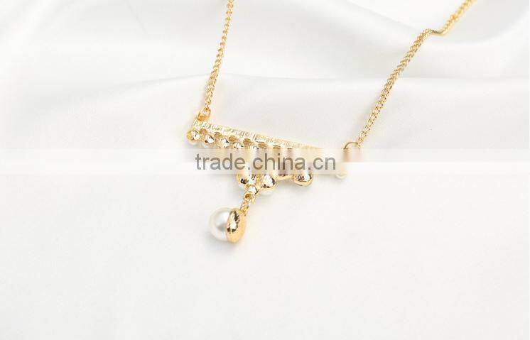 2016 Fashion Long Chain Necklace Designs Pearl Pendant Necklace