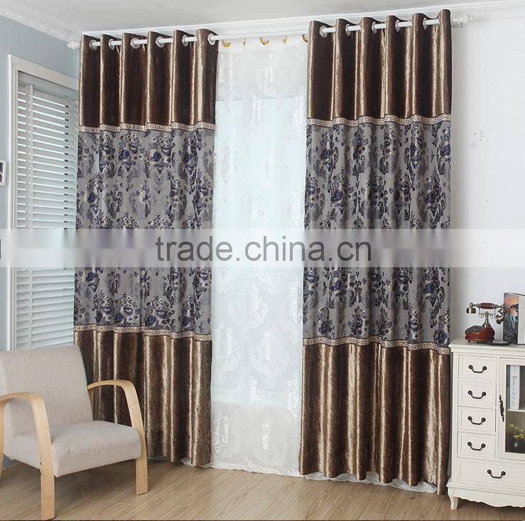 The simplicity of modern printing jacquard velvet curtain Mayang ion