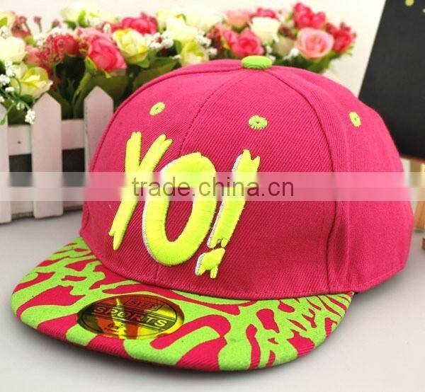 Fashion Lovely YO! Embroidery Design Boys Girls Summer Sun Hats