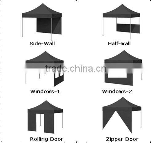 10x10 outdoor aluminum frame folding tent, hex tube pop up gazebo tent 3x3